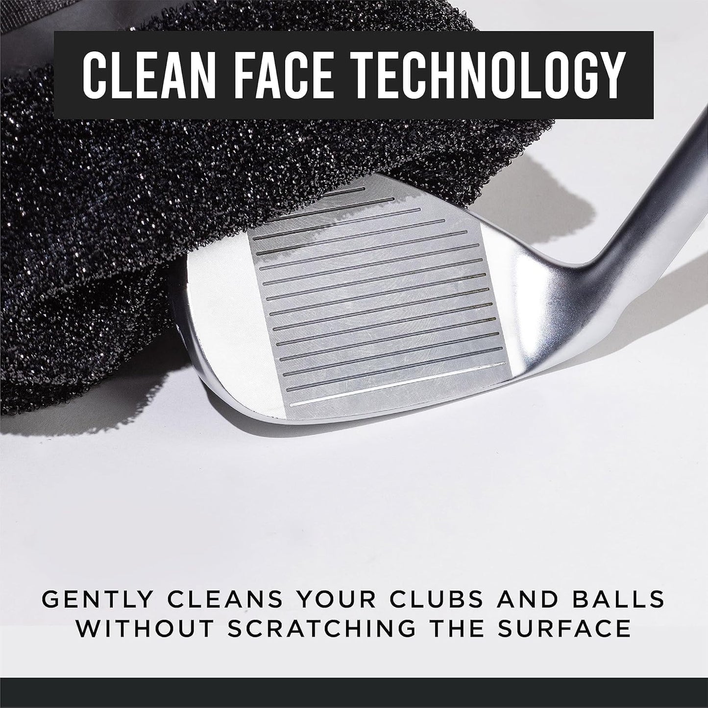 Club Scrub Mini, Golf Club and Golf Ball Cleaning Bag, Waterproof Clean Face Technology Liner, Detachable Clip, Machine Washable, Cleans Club Grooves, Dry Exterior (Gray)