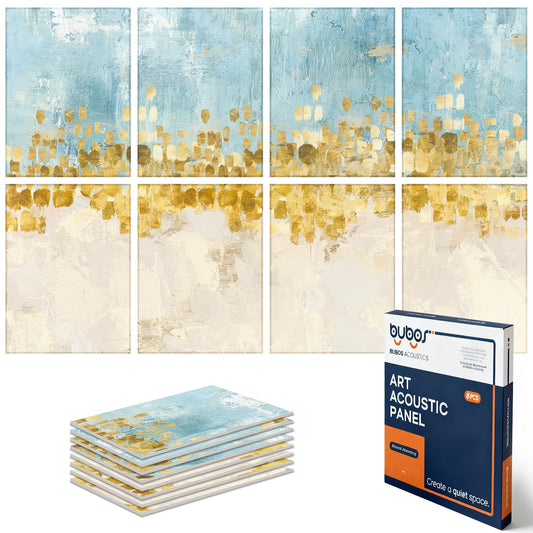 BUBOS 8 Pack Art Acoustic Panels Soundproof Wall Panel,47.2X31.4 Inches Sound Absorbing Panel,Self-Adhesive Decorative Acoustica