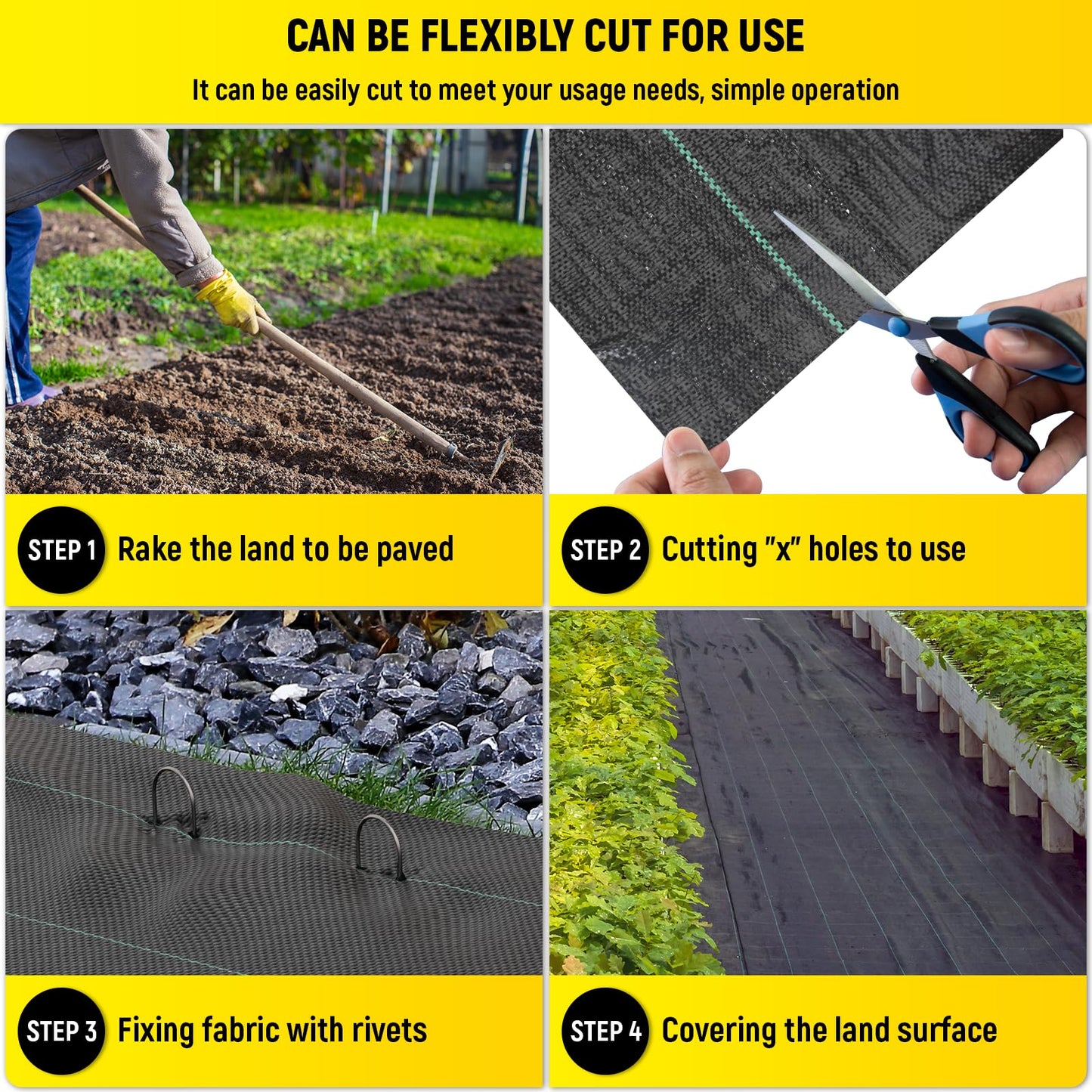 Doniks 6x300ft Driveway Fabric,3.5OZ Commercial Heavy Duty Weed Barrier Fabric, Garden Landscape Fabric,French Drain Fabric for Erosion Control,Landscape Fabric,Weed Barrier,Construction Projects