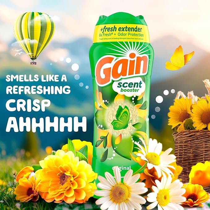 Gain In-Wash Laundry Scent Booster, Original Scent, 18.2 OZ, Fresh Extender + Odor Protection