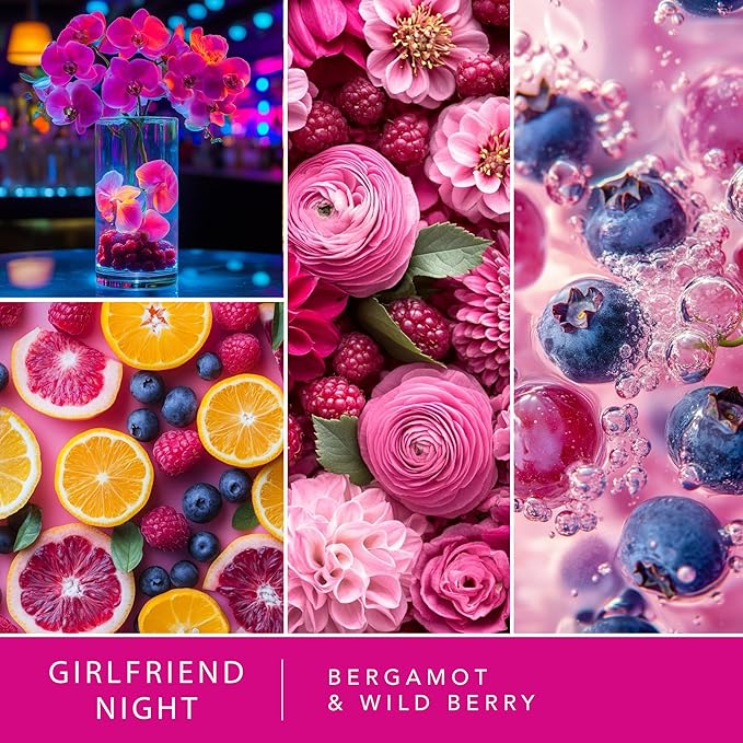Scentsationals Fragrance Oil Plug In Air Freshener Refills 3-Pack - Girlfriend Night - Works with Scentsationals Wall Plugs, Long-Lasting Home Fragrance, 0.8 fl oz Each, Packaging May Vary
