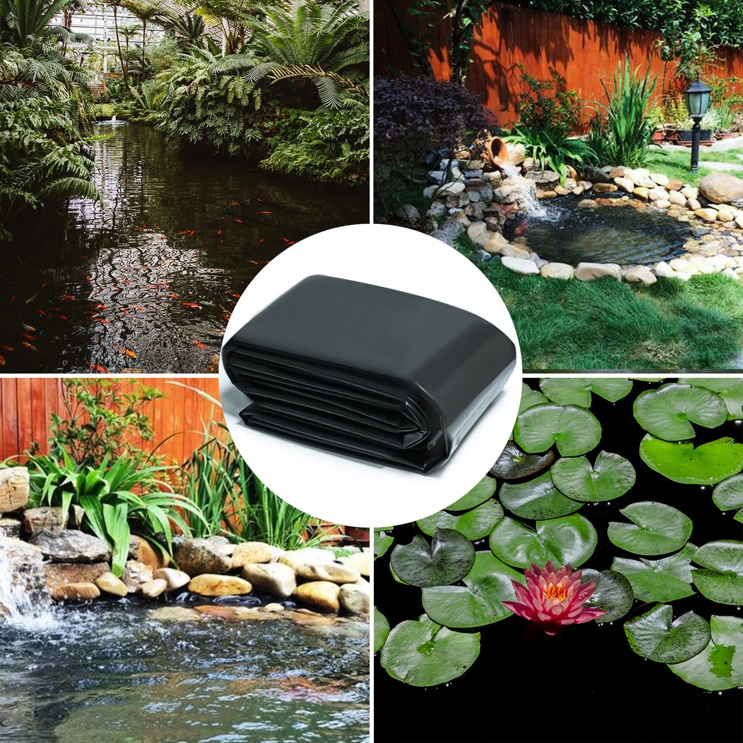 Goldshire 20 Mil LDPE Pond Liner for Fish Ponds, Water Features, Fountains, Waterfall and Water Garden (10 x 13FT)