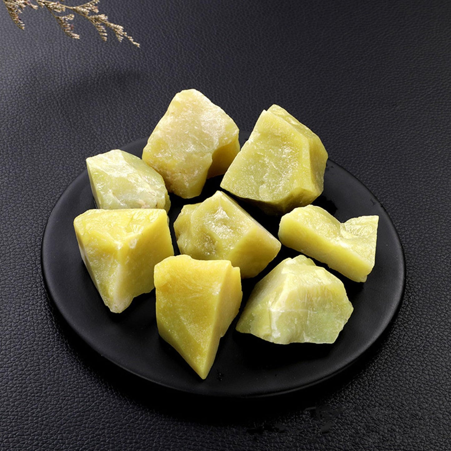 Lemon Jade Raw Crystals Healing Crystals Natural Rough Stones 1.2-2" for Tumbling, Fountain Rocks, Yoga, Meditation, Polishin, Gift 26
