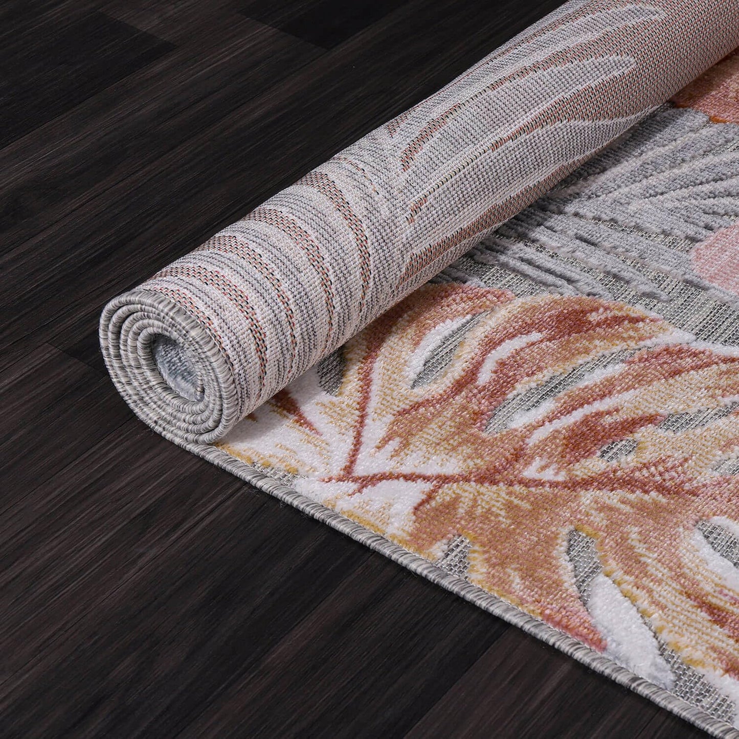 CAMILSON Indoor Outdoor Rug, Multi 7’10”x10’ Leaf Tropical Botanical Area Rugs for Indoor and Outdoor patios, Easy-Cleaning Non-Shedding Living Room, Garden and Kitchen Washable Outside Carpet (8x10)