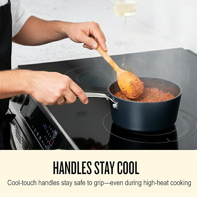 Alva Maestro 9-Piece Ceramic Nonstick Cookware Set – Made Without PTFE, PFOA, PFAS, Non-Toxic Pots & Pans with Lids – Induction & Oven Safe to 400°F – Even Heat, Easy Clean, Durable Aluminum