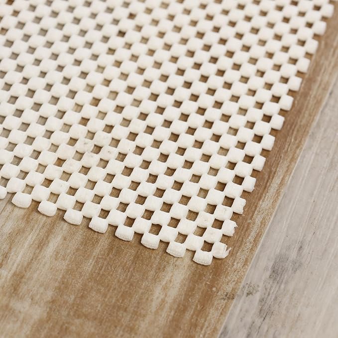 Superior Rio Reversible Rug Pad, Non-Slip, Non-Skid, Thick Mesh Design, Floor Protector, Padding, Furniture Gripper Mat, Slide Stopper, Foam Grip, Polymer Coated Polyester, 2' 6" x 8', Cream