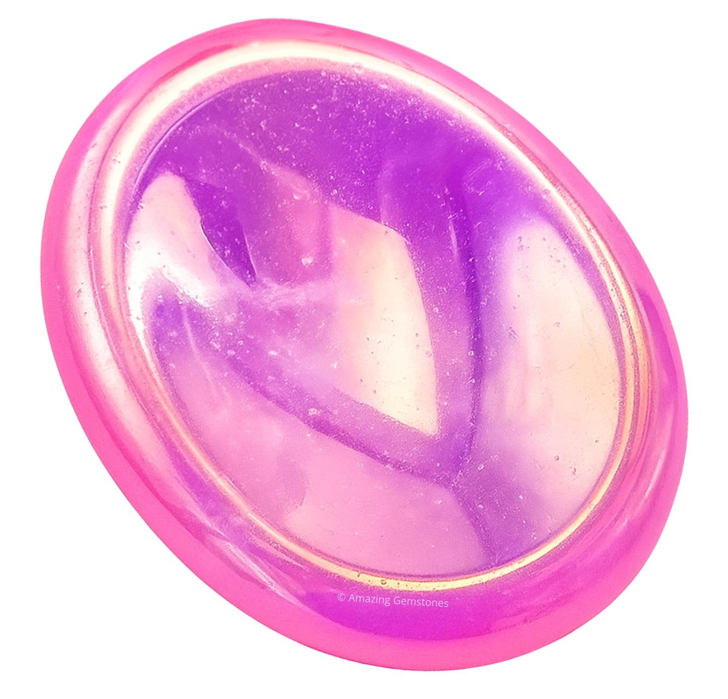 Amazing Gemstone Angel Aura Rose Quartz Worry Stone Crystals & Healing Stones - Worry Stones for Stress Relief Gifts - Piedra Crystal Fidget for Meditation - Stocking Stuffers and Birthday Gifts
