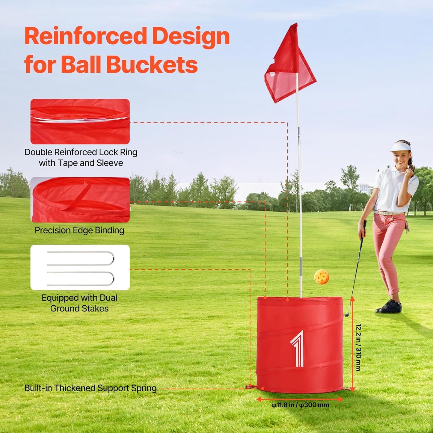 VEVOR Backyard Golf Game, 6 Hole Golf Course, Golf Practice Games, Golf Chipping Game for Family, Adults and Kids, Portable Outdoor Yard Golf Game for Lawn, Yard, Camping, Park, Beach