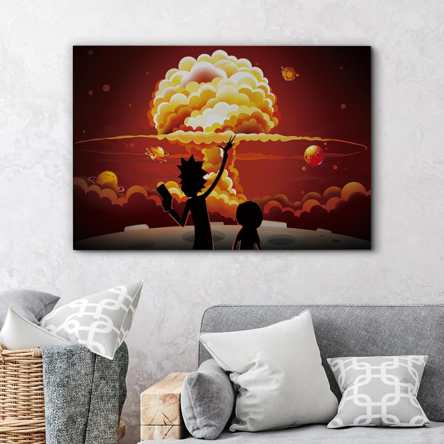 wall26 Rick and Morty Canvas Wall Art Modern Wall Decor Stretched and Framed Ready to Hang - 16x24 inches