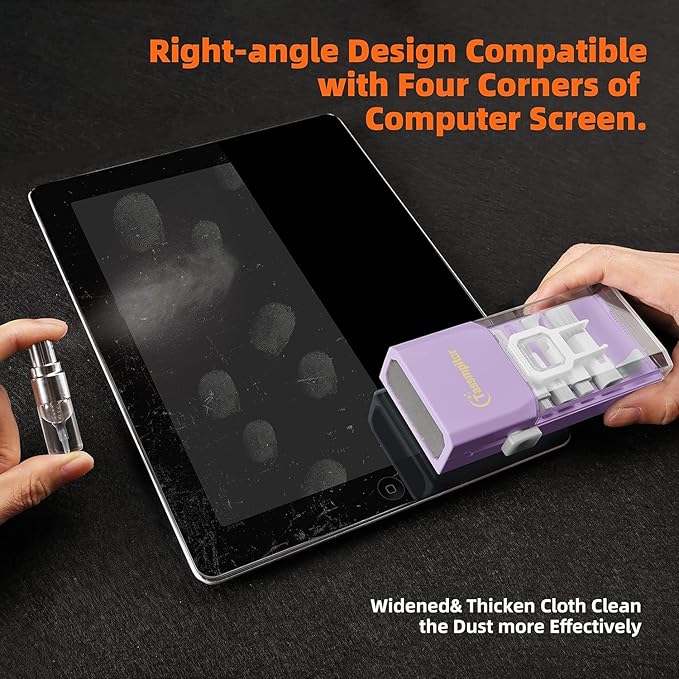 Laptop Screen Keyboard Cleaner Kit, All in 1 Electronic Cleaning Tool for MacBook iPad iPhone Pro Cell Phone, Brush Tool for Tablet, Computer, PC Monitor,TV Camera Lens with Patent, Purple