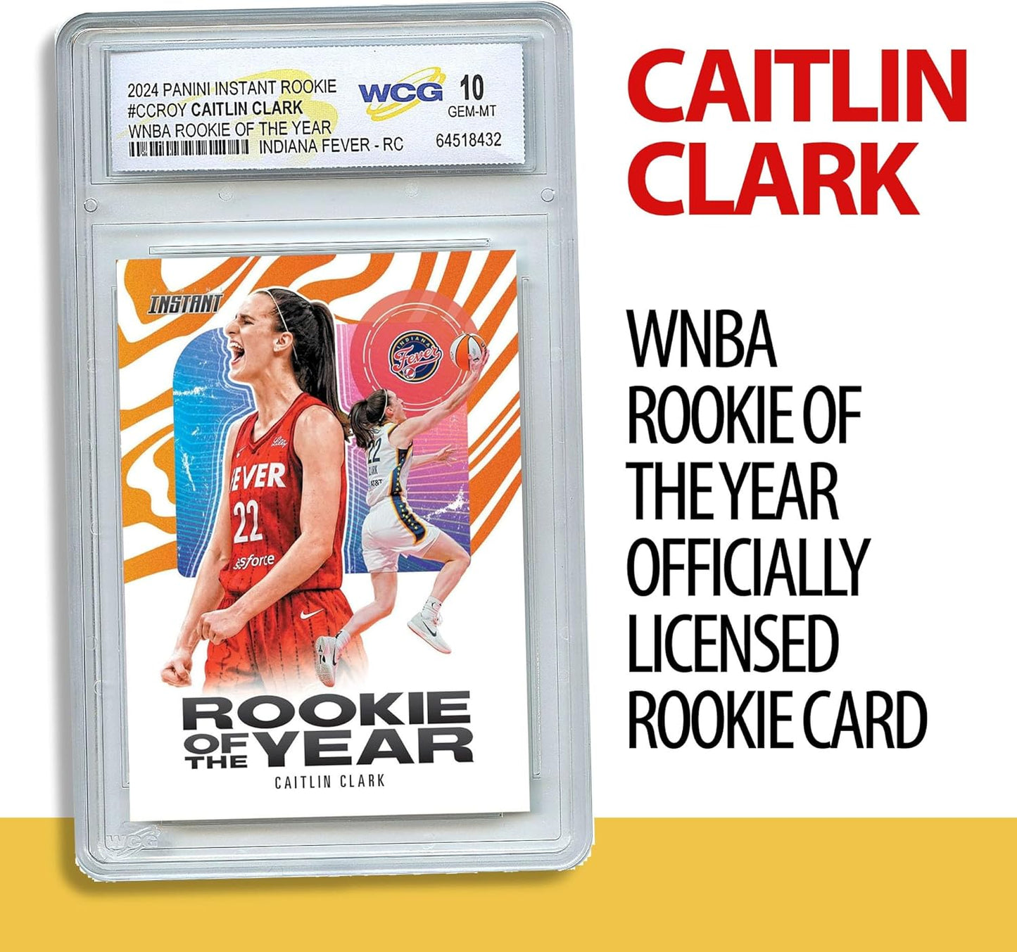 Panini 2024 Caitlin Clark Rookie of the Year RC #CCROY - Certified GEM Mint 10 Trading Card