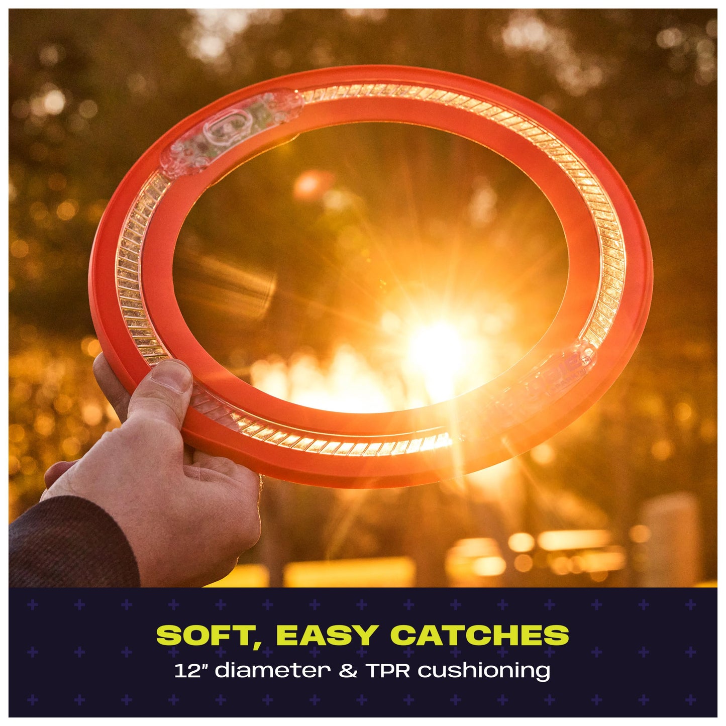 Aerobie Spark Outdoor Flying Disc with LEDs, Light-Up Flying Ring for Kids Parties and Backyard Games, Teen Boys Gift Ideas, Kids Toys for Ages 5 & Up, 12”