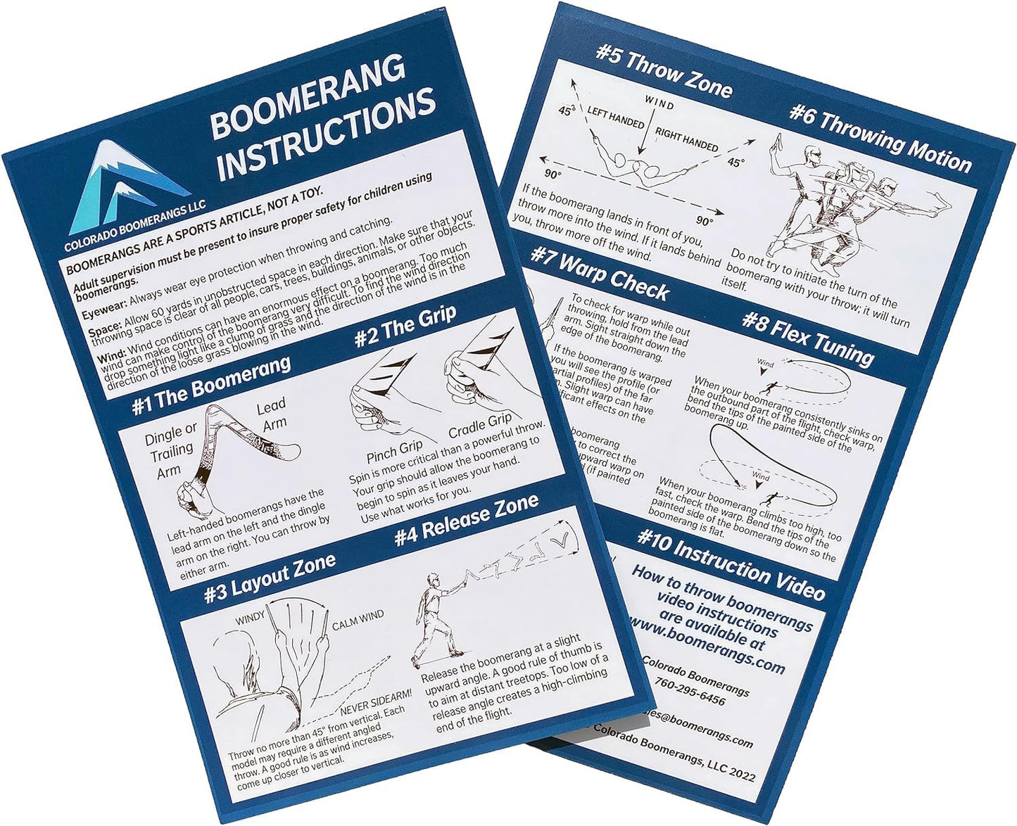 Colorado Boomerangs Manu Pro Blue Boomerang - for Kids 8-80!