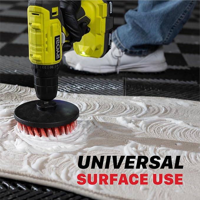 Maxshine Universal M8 Medium-Duty Drill Brush for Upholstery & Carpet (5”) | Power Scrubber Attachment for Car Detailing, Leather, Fabric & Home Cleaning | Deep Cleaner Removes Stains & Grime