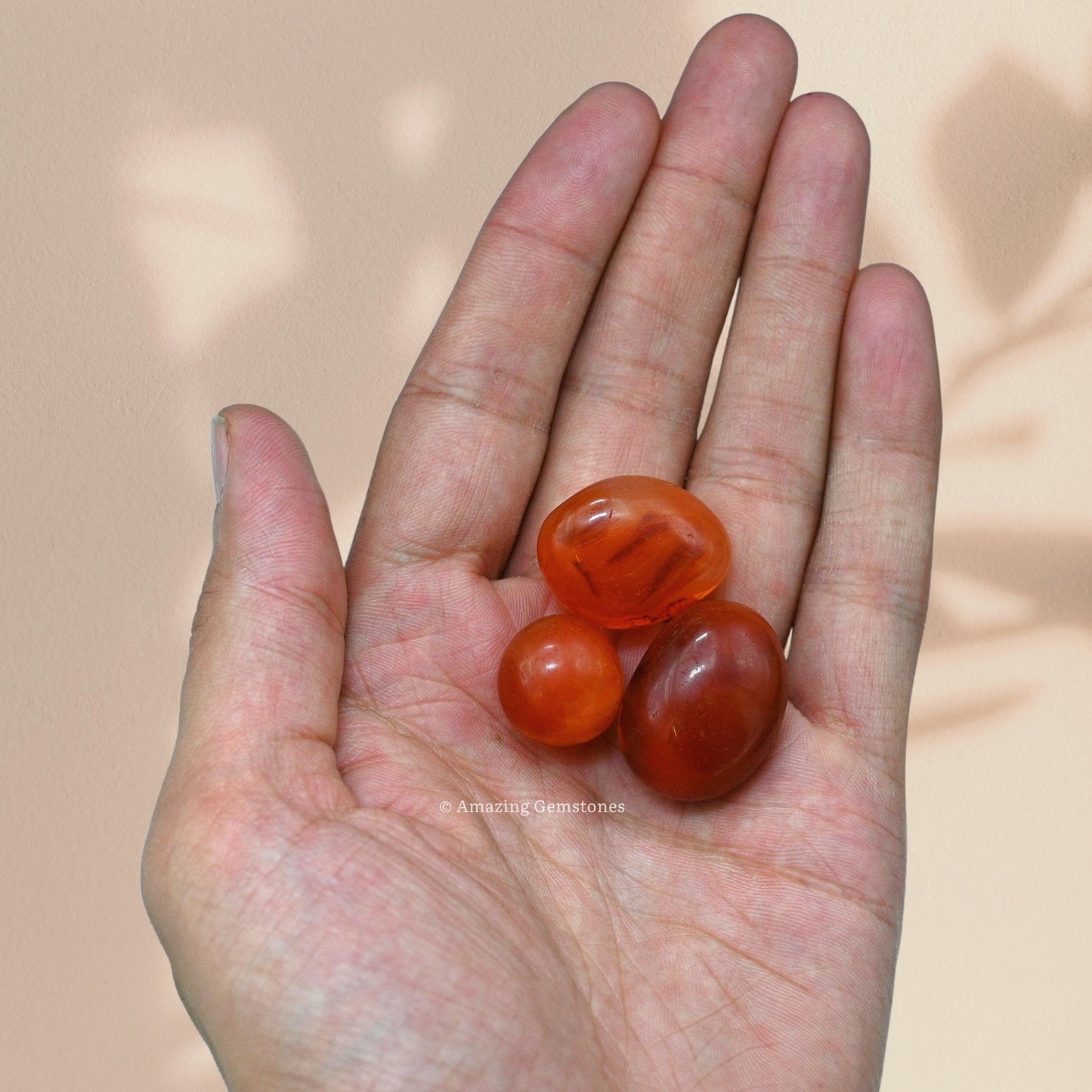 Amazing Gemstone Carnelian Crystals and Healing Stones Tumbled - 1 oz Carnelian Stone Gem Stones, Natural Healing Stones for Energy Balance, Stress Relief - Premium Polished Gems Rocks for Meditation