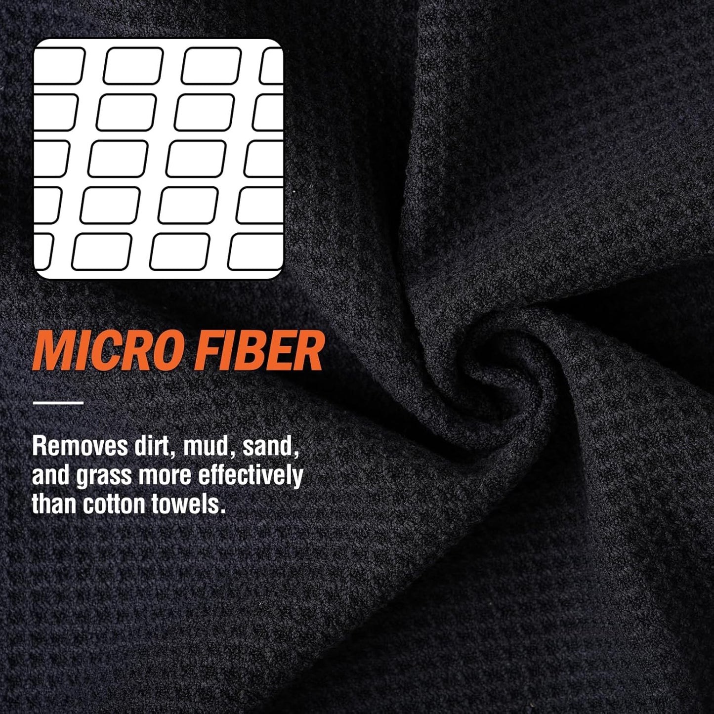 Magnetic Golf Towel, 23.6"x15.7" Golf Cleaning Towel, Premium Ultra-Absorbent Microfiber Golf Towel for Golf Bags, Carts and Clubs, Waffle Weave Pattern
