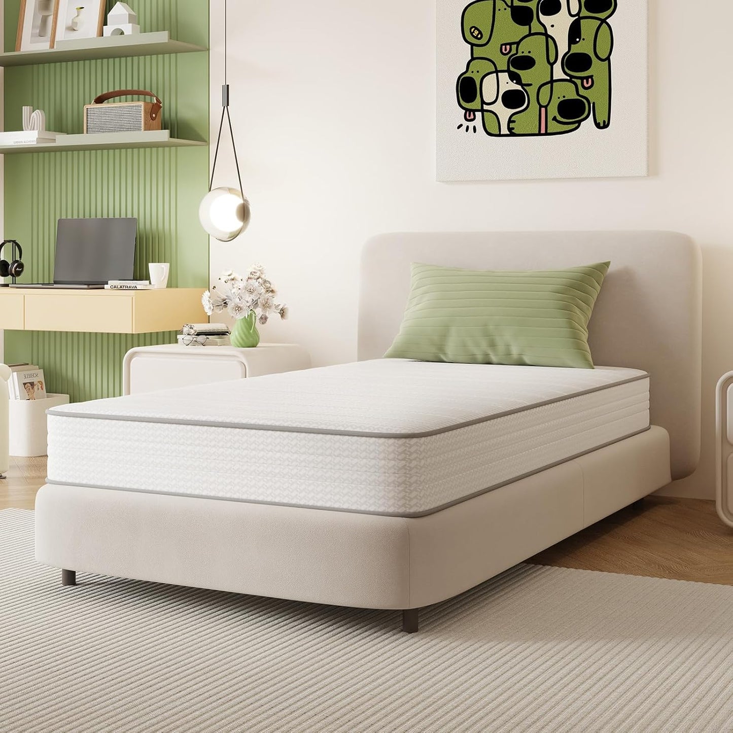 Novilla Twin XL Mattress, 8 Inch TXL Size Mattresses in a Box with Smarts™ Coil for Pressure Relief, Medium Firm Foam and Spring Hybrid Colchones with CertiPUR-US Certified for Kids
