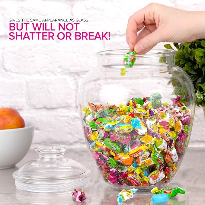Modern Innovations 128-Ounce Candy & Cookie Jar with Lid, 1 Gallon Premium Acrylic Clear Apothecary Jar, Wedding & Home Décor Centerpiece, Decorative Kitchen Storage Jar, Bathroom Organization