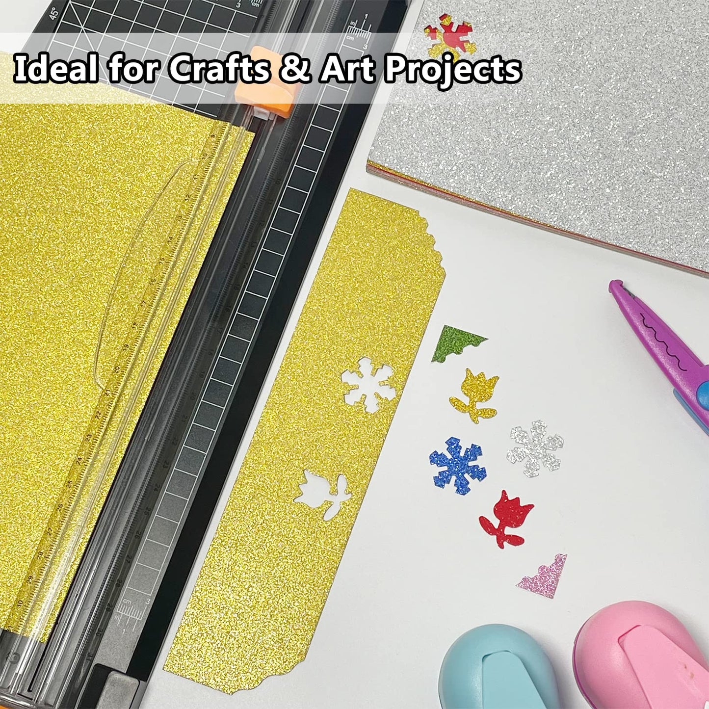 Simetufy Glitter Cardstock, 40 Sheets in 20 Colors, Premium Cardstock for Cricut, Crafts and DIY Projects, Sparkly Paper for Card Making, 250 GSM