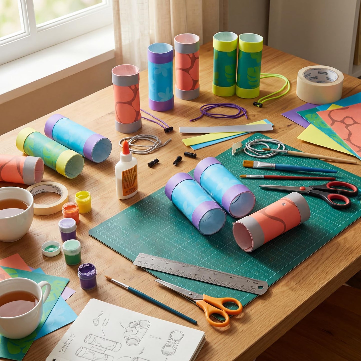 Copkim 24 Pcs Tube Binoculars Crafts Kit, DIY Felt Binoculars Fun Home Activities Vbs Bible Party Supplies Outdoor Holiday Decor