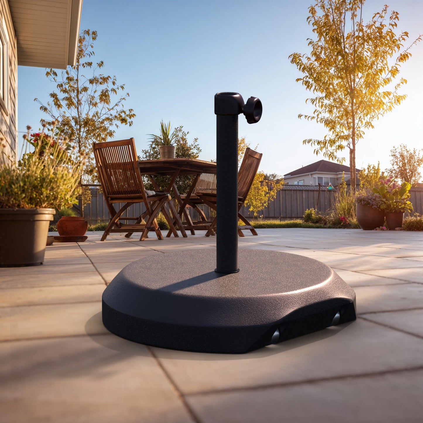 California Umbrella 75 Lb. Weighted Concrete Premium Free Standing Patio Umbrella Base, Fits Up to 1.5" Diameter Umbrella Pole, Bronze
