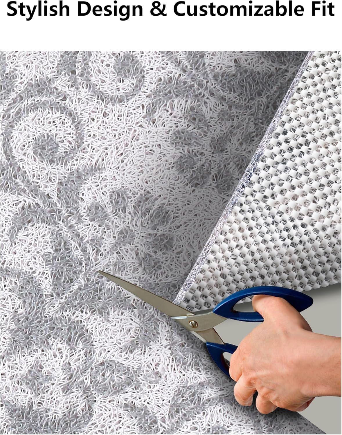Bathtub Mat Non Slip, Yonala 24 x 16 Inch Premium Non Slip Shower Mats for Inside Shower, Soft Trimmable PVC Loofah Anti Slip Shower Mat, Fast Drying Shower Floor Mat for Bathroom, Home, Bath Tub