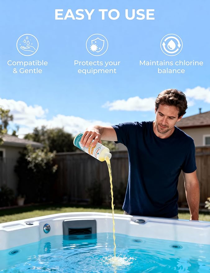 Metal Remover for Hot Tub & Spa, Metal & Stain Control, Prevents Metal Stains Formation and Corrosion, Compatible with Any Spa, Fast-Acting & Easy to Use, 32oz