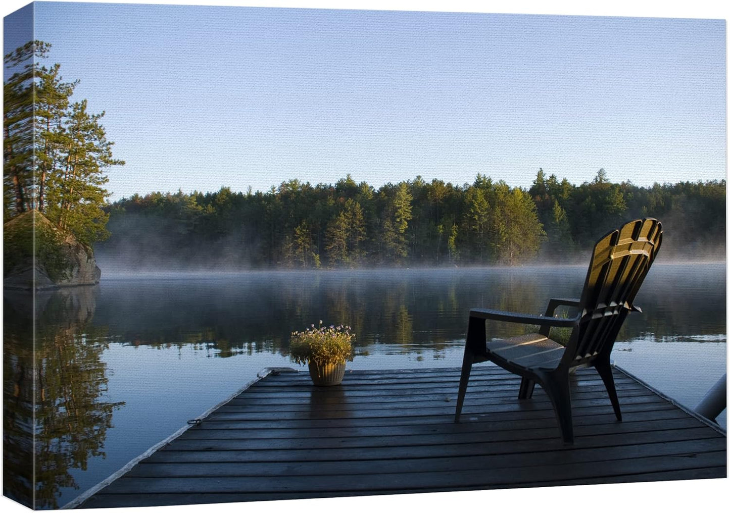 wall26 Canvas Print Wall Art View of The Lake at Dawn Nature Wilderness Photography Realism Rustic Scenic Relax/Calm Multicolor Zen Colorful for Living Room, Bedroom, Office - 16"x24"