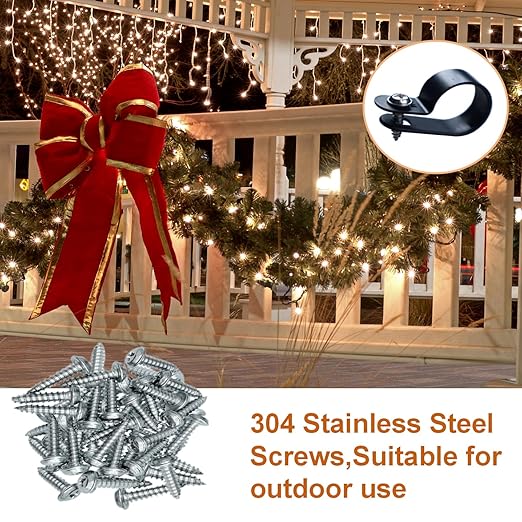 500 Pack 3/8 in Rope Light Clips Black,Rope Light Clips p-Style Mounting Clips Plastic Cable Clamps for Wire Management (Black-500p, 3/8)