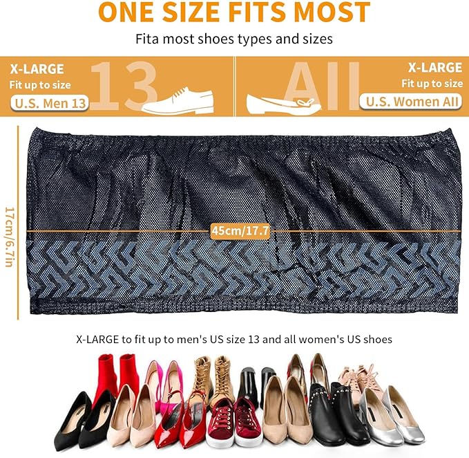 Shoe Covers Disposable 200 Pack (100 Pairs) - Durable, Non-Slip, Water Resistant, and Recyclable Boot Covers for Indoor and Outdoor Use - One Size Fits Most-Black (Black 200 Pcs (Xl))