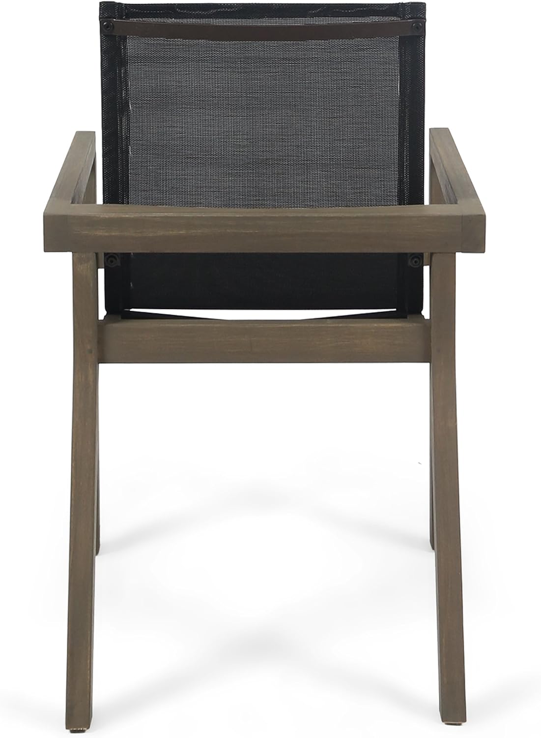Merax Mesh Seating Solid Wood Dining Chairs Set of 2, French Country Style Accent Side Seating Furniture for Kitchen, Living Room, Textile Back,Grey