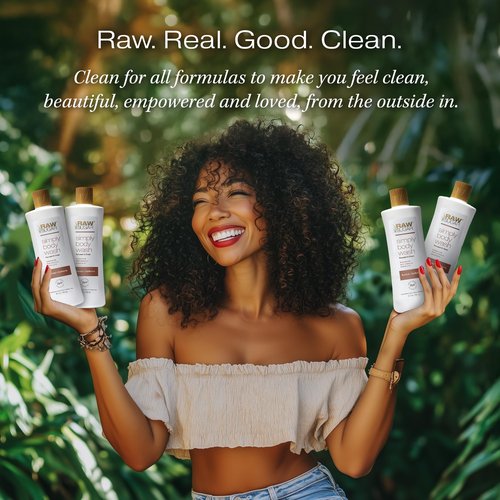 RAW SUGAR Simply Body Wash - Santal + Caffeine (25 Fl Oz, Pack of 1) Moisturizing & Soothing Bath & Shower Gel, Formulated without Sulfates & Parabens, Vegan