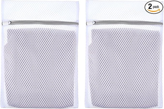 2 PCS Wash Bag for Laundry, Honeycomb Mesh Laundry Bags Delicates Net Bags with Zipper, 15.4x11inch Protective Laundry Bag for Lingerie Bras Socks Baby Clothes
