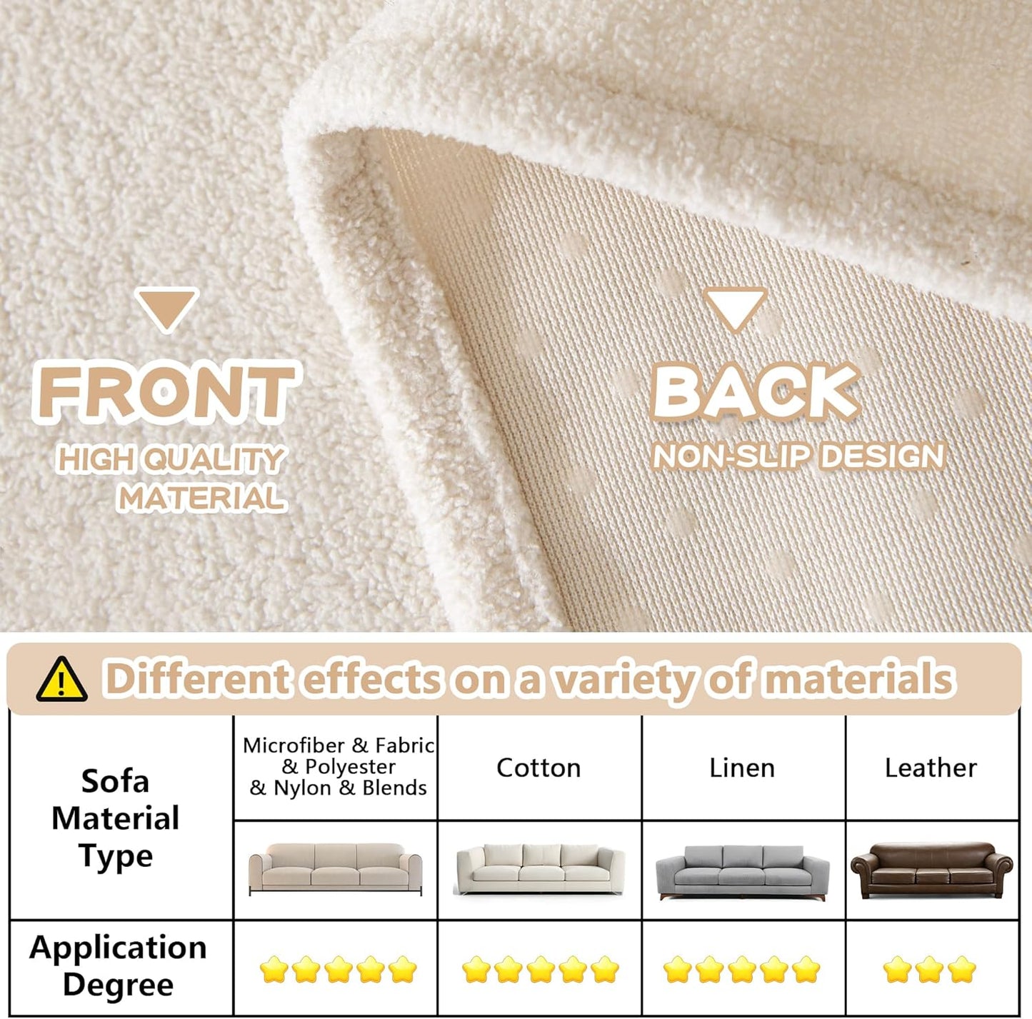 MYSKY HOME White Armchair Couch Cover for Sofa, Couch Covers for Dogs Washable, Couch Cover Blanket Modern Sofa Slipcovers, Super Soft Sofa Furniture Cover for Reclining Couch, 71" x 91"
