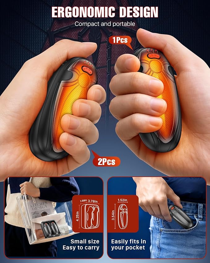Hand Warmers Rechargerable 2 Pack - 14000mAh Electric AI Handwarmers with Charging Case, Magnetic 2 in 1 Pocket Heater, Gifts for Women/Men/Golf/Hunting/Travel/Camping Accessories