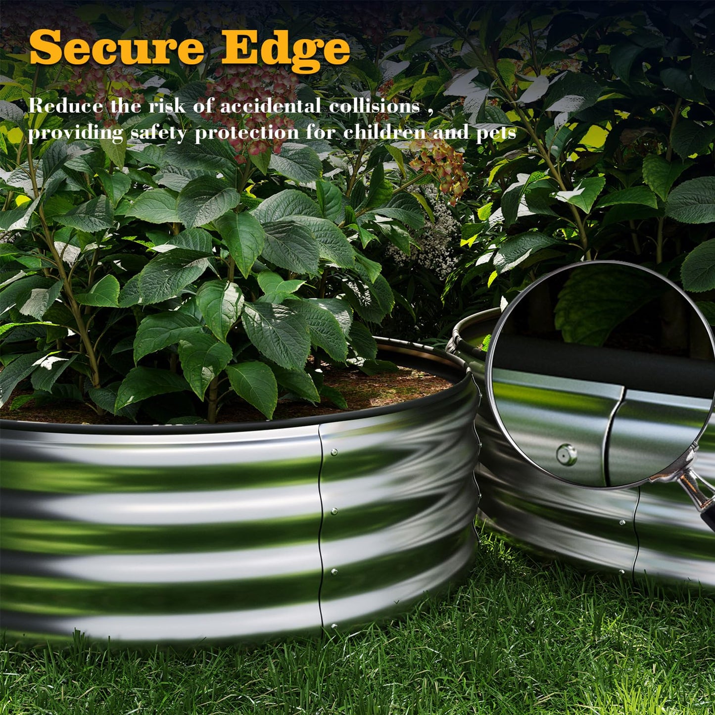 ZFHgarden Galvanized Metal Planter Round Raised Garden Bed Kit for Gardening Outdoor Garden Box Raised Flower Bed 1PC Gold 6X3X2FT