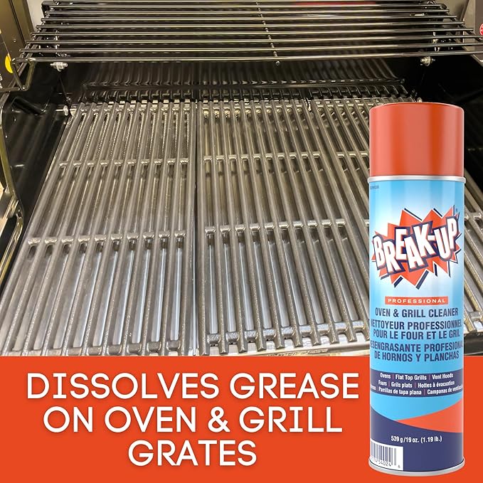 Diversey CBD991206 Break Up Professional Oven & Grill Cleaner, Heavy Duty Spray Removes Baked on Grease, Aerosol, 19-Ounce