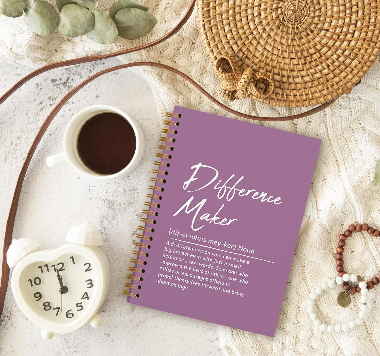 OXW Purple Notebooks for Work, Difference Maker Gift Meeting Notebook Journal for Writing, Employee Appreciation Gifts, Thank You Gifts for Women Men Leader Mentor Boss Manager, 5.5"x8.3"