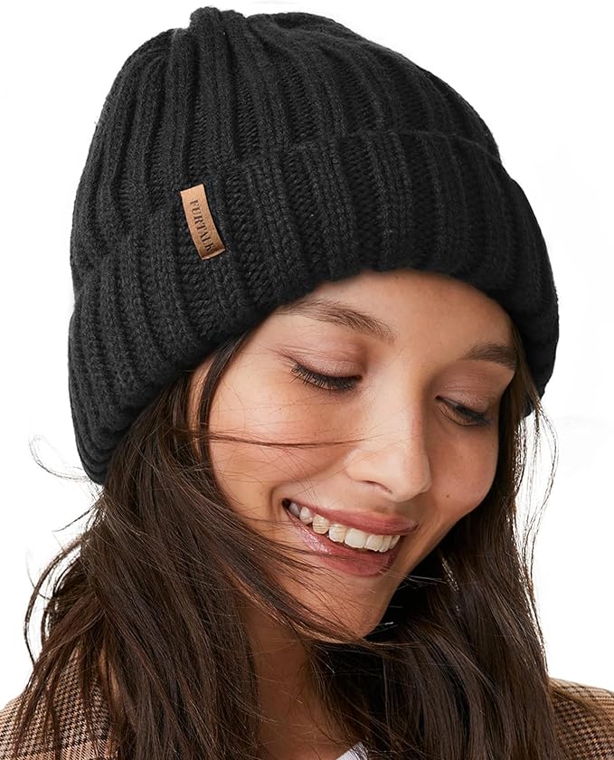 FURTALK Winter Hats for Women Fleece Lined Beanie Knit Chunky Womens Snow Cap