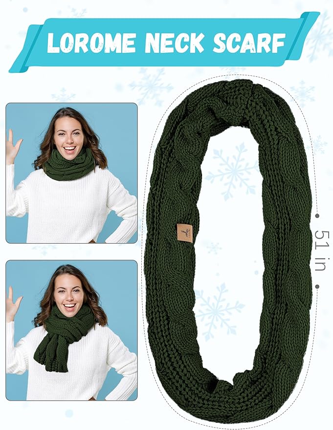 Winter Hat Scarf Gloves and Ear Warmer, Warm Knit Beanie Hat Touch Screen Gloves Set Winter Gifts Neck Scarves for Women