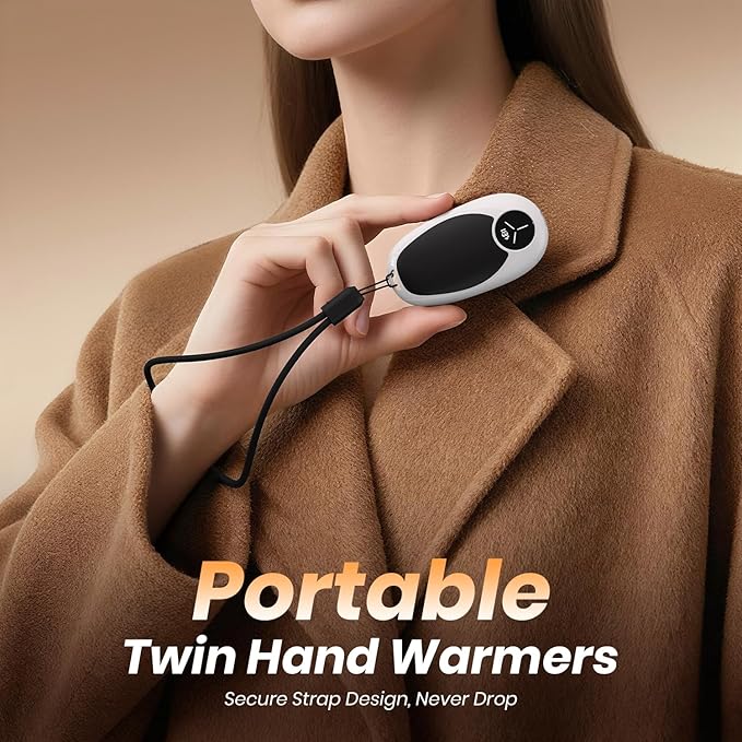 Hand Warmers Rechargeable 2 Pack Electric Hand Warmers Magnetic, 24Hrs Long Soft Heating Pocket Heater Gifts for Men Women Christmas Hiking Golf Hunting Ski
