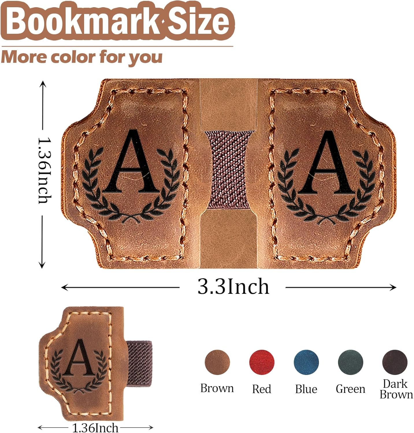 Bygone Mark Bookmark with Pen Holder, 26 Letters Name Initial Personalized Magnetic Bookmarks, Leather Book Mark for Men Women, Travelers Accessories, Teachers Readers Book Lovers Gifts (Coffee, I)