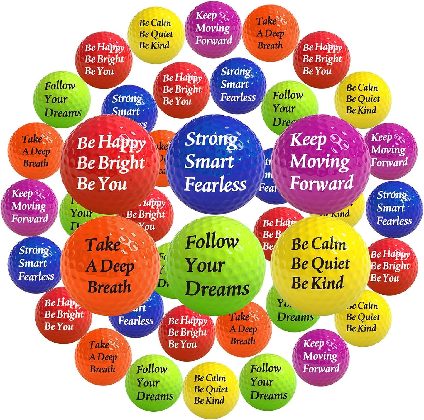 Blulu 30 Pieces Foam Golf Practice Balls with Motivational Quotes, 1.57 Inch Soft Golf Balls Party Favors Fun Stress Relief for Gift Bag Fillers Use Indoors or Outdoors