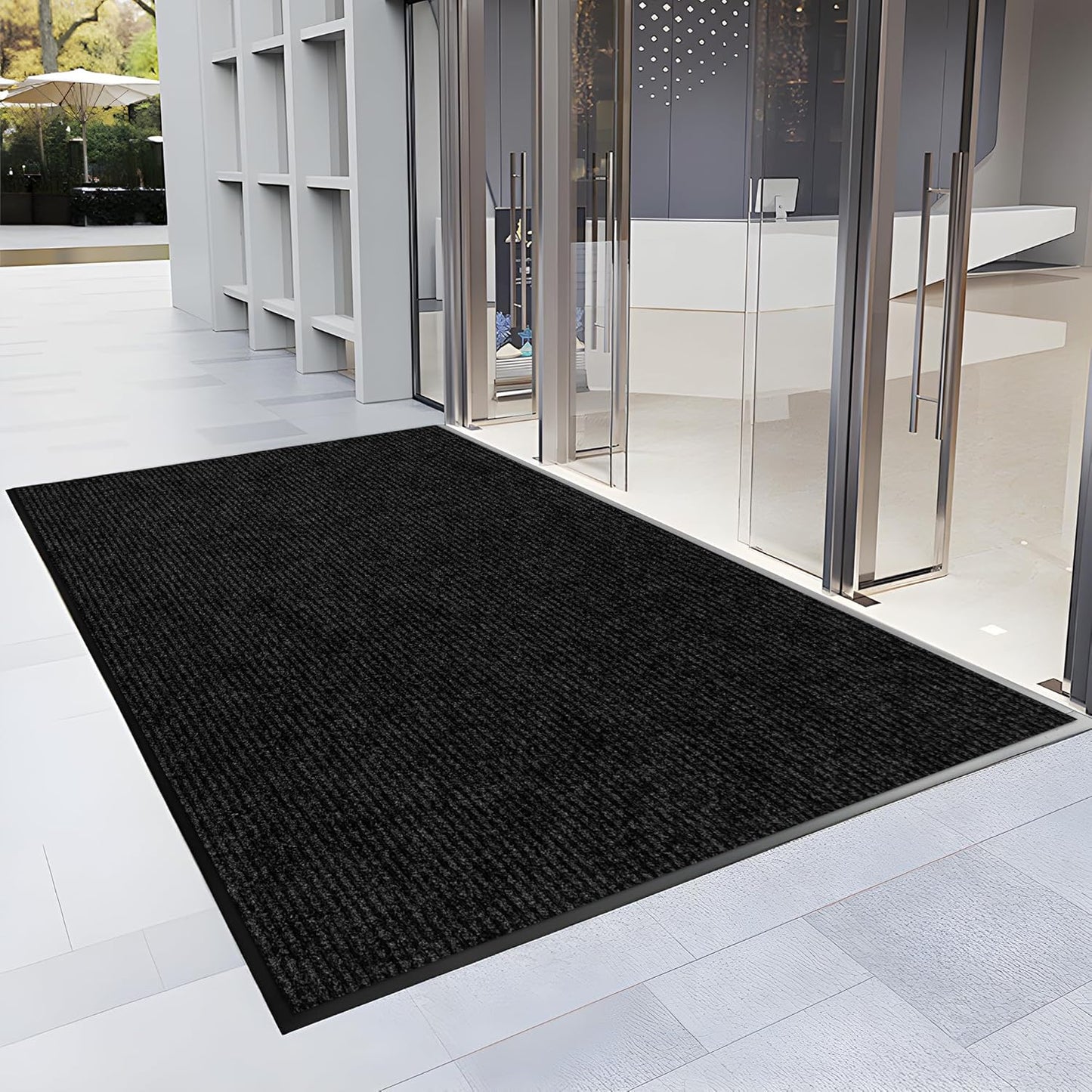 2′ x 35′ Front Door Mat Indoor Outdoor Entrance, Commercial Floor Mat Heavy Duty Dirt Trapper Entryway Doormat, Custom Size Non Slip Rubber Backing Welcome mat, Door Mat for High Traffic Area