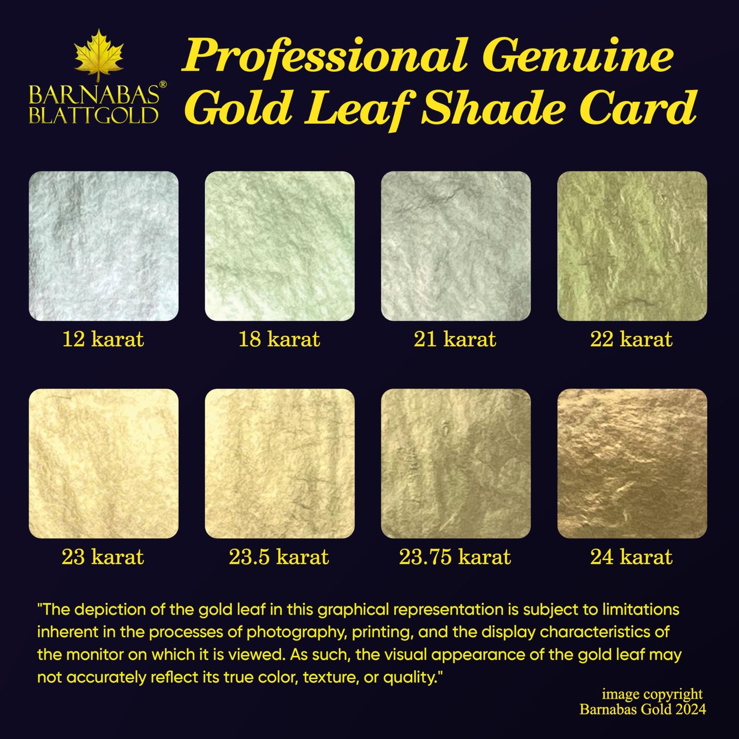 Barnabas Blattgold Gold Leaf - 24K Real Gold [10 Sheets, 3.1 inches] - Transfer Patent for Painting, Arts and Crafts