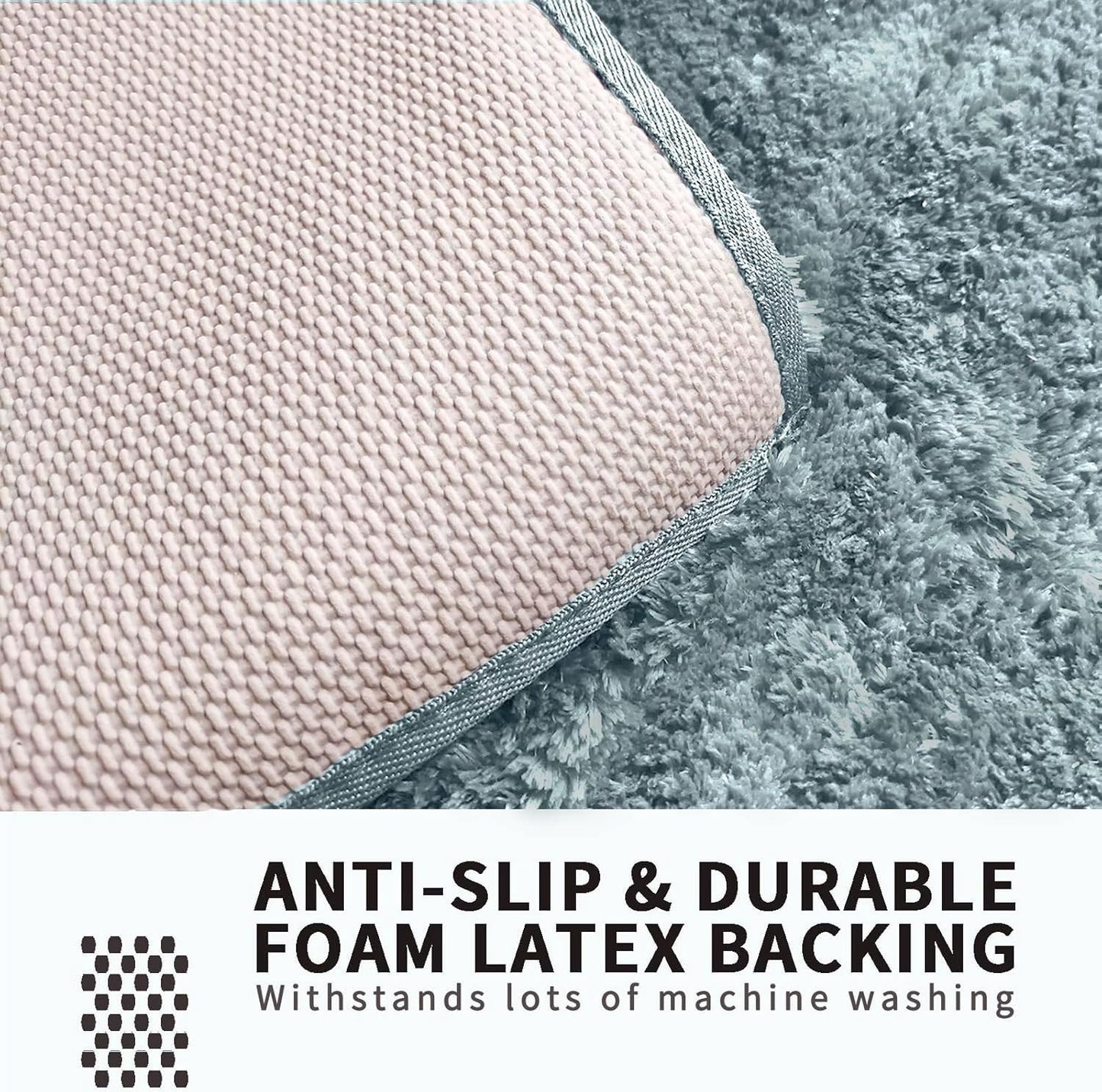 FIFU Bathroom Rugs 17" W x 24" L, Bath Mat for Bathroom, Bedroom, Laundry Room & Kitchen, Non-Slip Rubber Latex Backing, Extra Soft and Absorbent Polyester Carpet, Machine Washable Rug, Teal