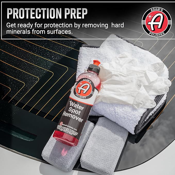 Adam's Polishes Water Spot Remover - Hard Water Stain for Glass, Shower Doors, Paint, Windows, Car Detailing | Calcium, Magnesium & Soap Scum Remover