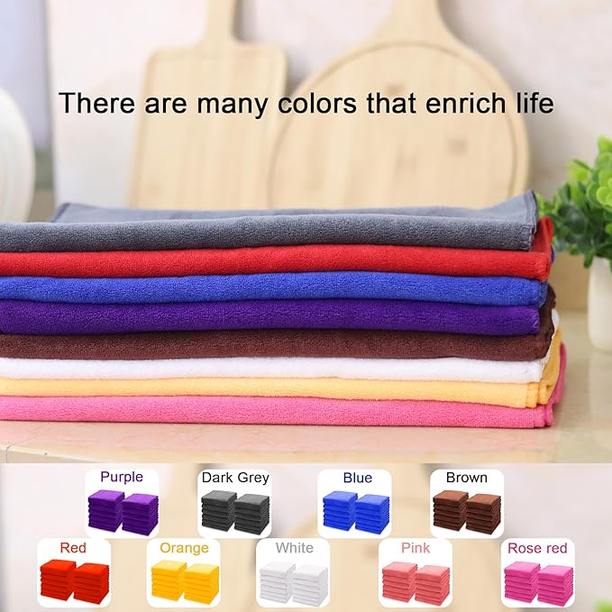 kimteny 13x28 Inches Kitchen Cloth Dish Towels, 400 GSM Premium Dishcloths, Super Absorbent Coral Velvet Microfiber Cleaning Cloths, Fast Drying Rags for Washing Dishes (12 Pack, Dark Grey)