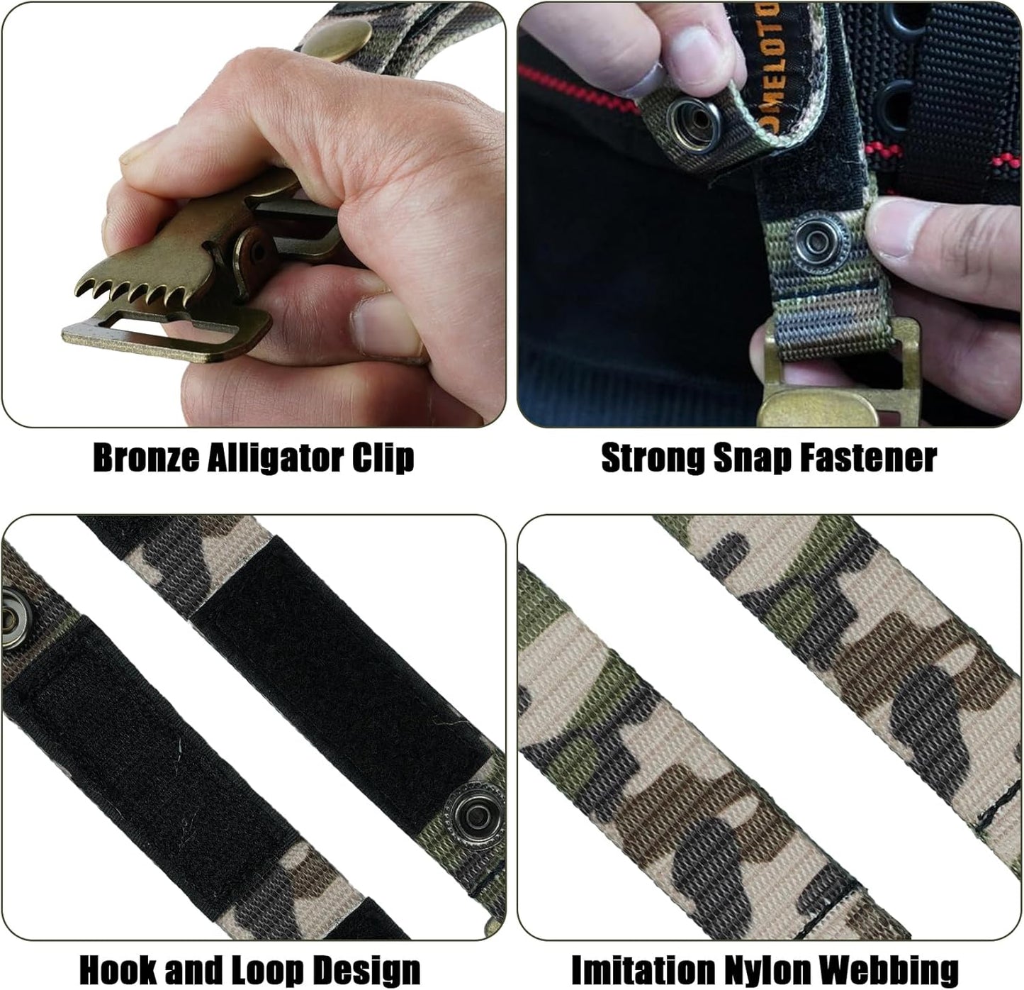 MELOTOUGH Glove Clip Tactical Glove Clips Work Glove Holders Strap with Alligator Clip for Tool Belt,Tool Bag,Tool Backpack