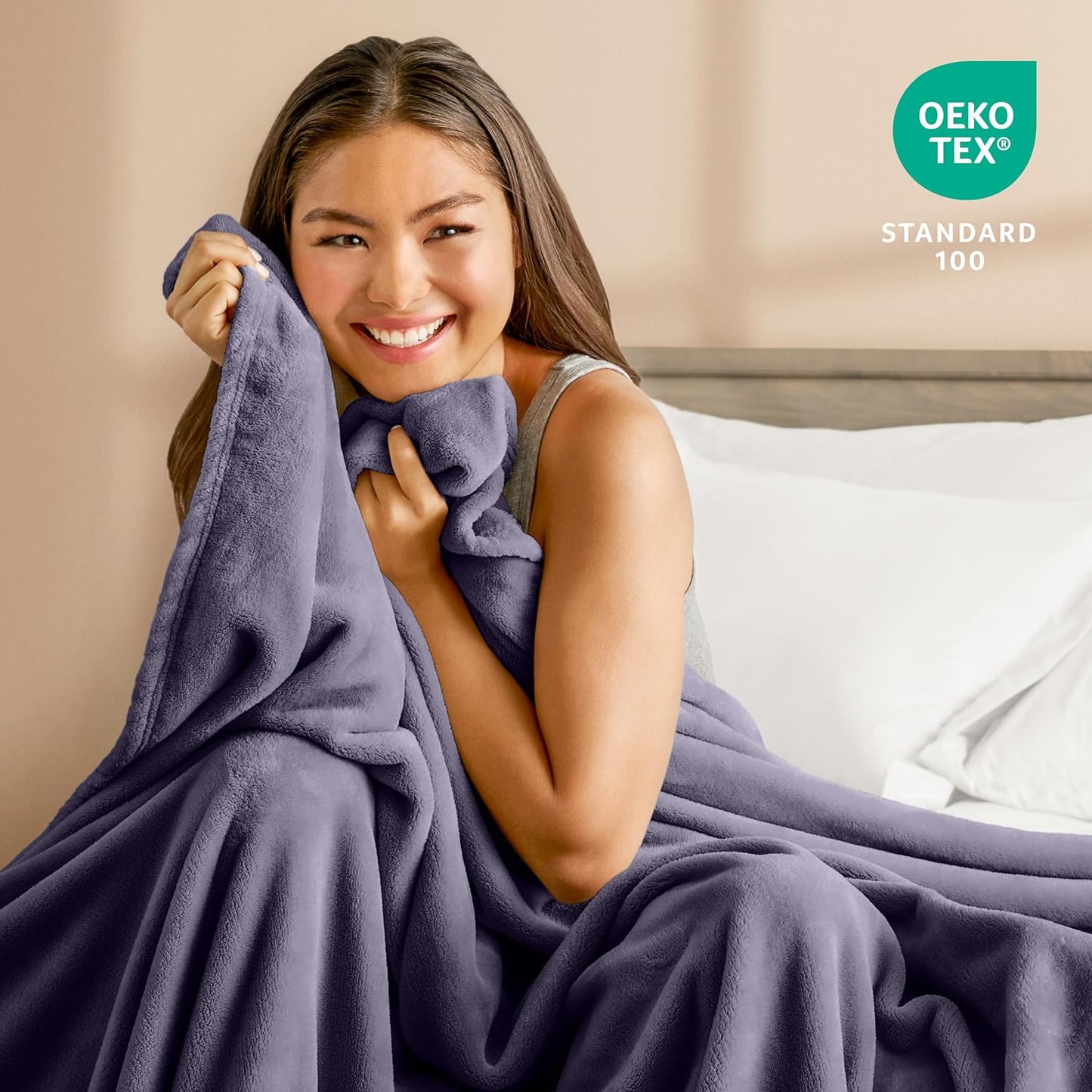 Bare Home Fleece Blanket - Full/Queen - Ultra-Soft Lightweight for Bed, Sofa, and Couch - Luxury Microplush - Cozy Warm Blanket (Full/Queen, Dusty Purple)
